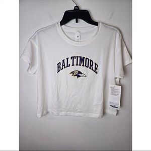 Lululemon xFanatics Cates Tee Baltimore Ravens NFL Cropped Shirt Women Size 6